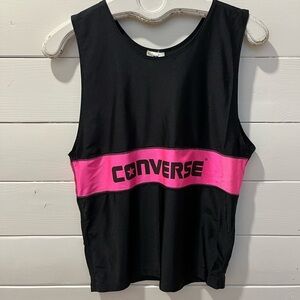 Vintage CONVERSE Tank Top – Black & Pink – Unisex – Estimated Size M